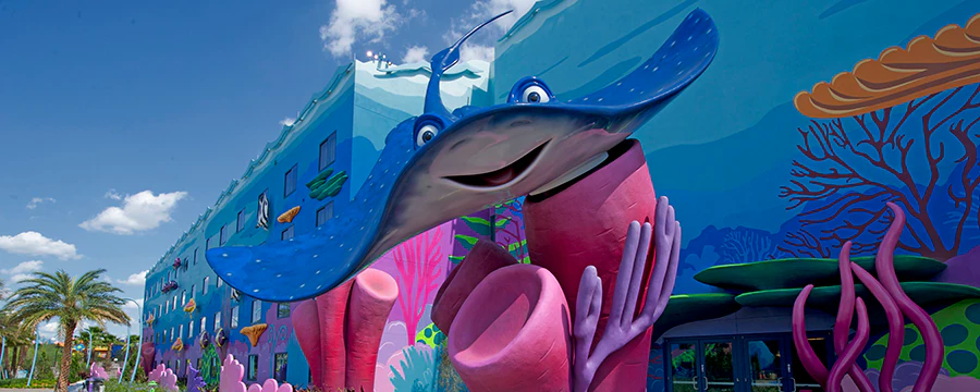 Finding Nemo themed exterior at Disney’s Art of Animation Resort